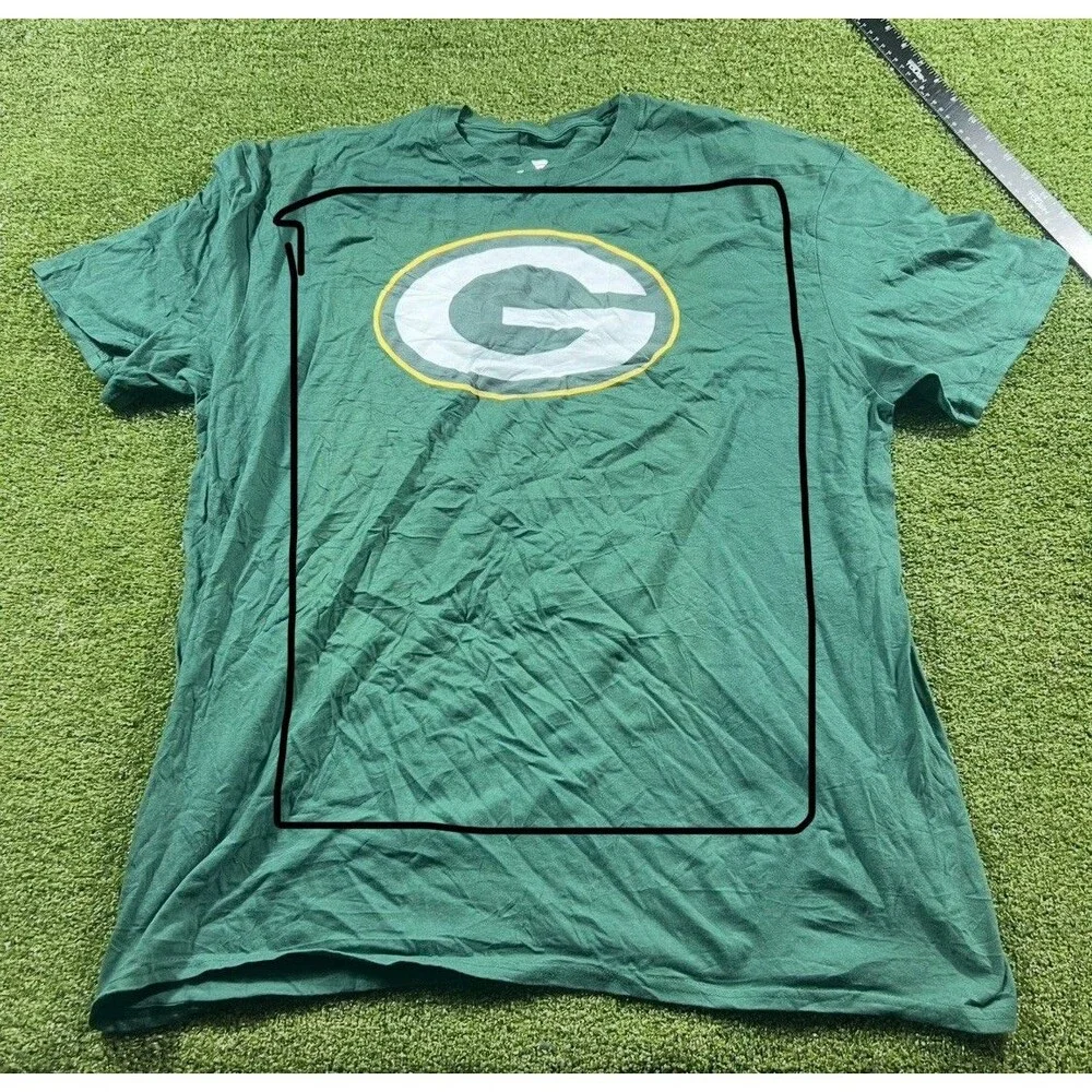 NFL Team apparel Fanatics Green Bay Packers Tee Shirt 2XL With Defects NWOt